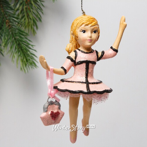 Елочная игрушка Маленькая Леди Мирель в кремовом платье 13 см, подвеска Goodwill