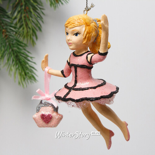 Елочная игрушка Маленькая Леди Мирель в нежно-розовом платье 13 см, подвеска Goodwill