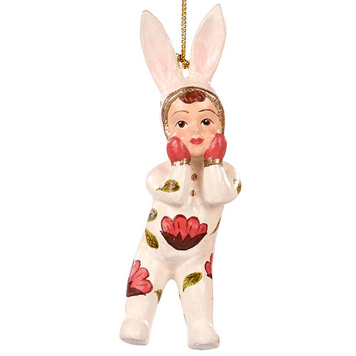 Елочная игрушка Малышка зайка 13 см, с розовым рисунком, подвеска Goodwill