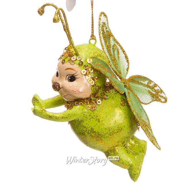 Елочное украшение Милашка Стрекоза 13 см светло-зеленая, подвеска Goodwill