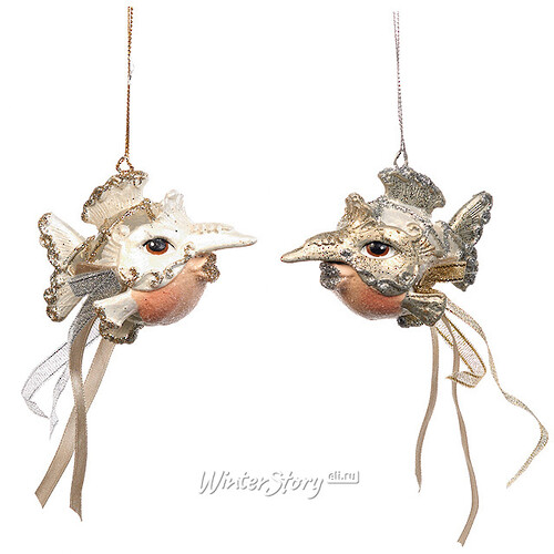 Елочное украшение "Венецианская рыбка" белая, 10 см, подвеска Goodwill