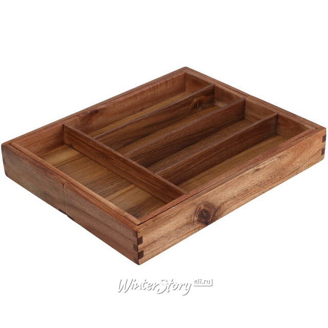 Раздвижной деревянный лоток для столовых приборов Acacia 28-45 см  Koopman