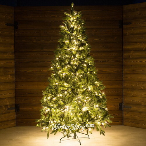 Искусственная елка с лампочками Барокко Премиум 180 см, теплые белые LED, ЛИТАЯ + ПВХ GREEN TREES