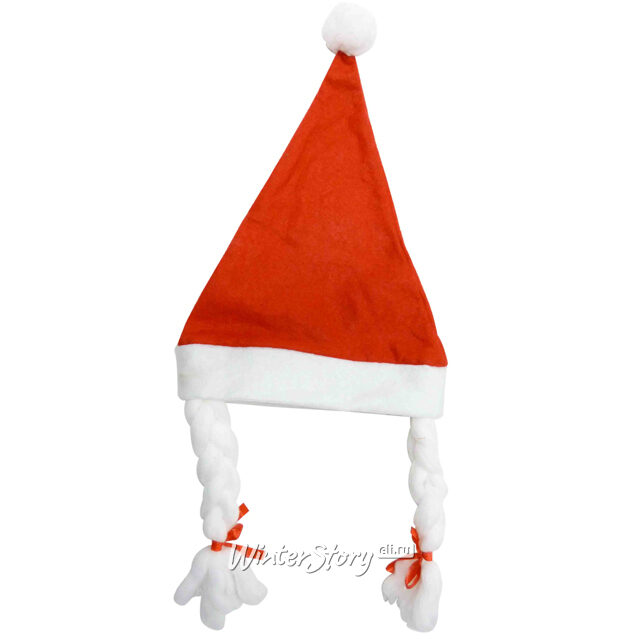 Шапка Деда Мороза с косичками Peha