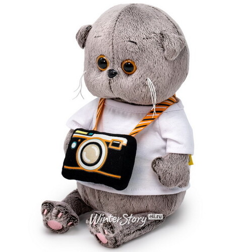 Мягкая игрушка Кот Басик Baby с фотоаппаратом 20 см Budi Basa