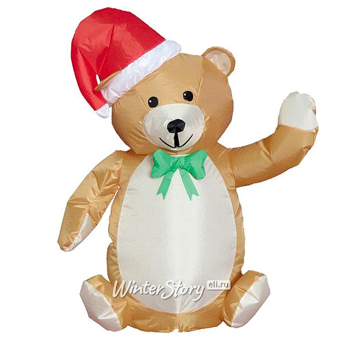 Надувная фигура Медвежонок бурый новогодний 1.2 м с подсветкой Торг Хаус