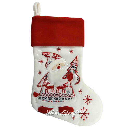 Новогодний носок Скандинавский мотив - Санта 45 см Peha