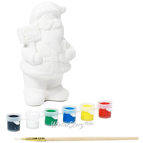Набор для раскрашивания Елочная игрушка - Дед Мороз 14 см, керамика Bondibon