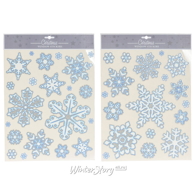 Набор новогодних наклеек Ледяные Снежинки 42*30 см, 2 шт Koopman