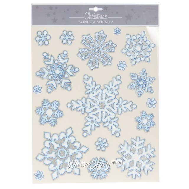 Набор новогодних наклеек Ледяные Снежинки 42*30 см, 2 шт Koopman