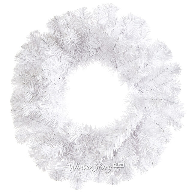 Венок белый Рождественский 35 см, ПВХ MOROZCO
