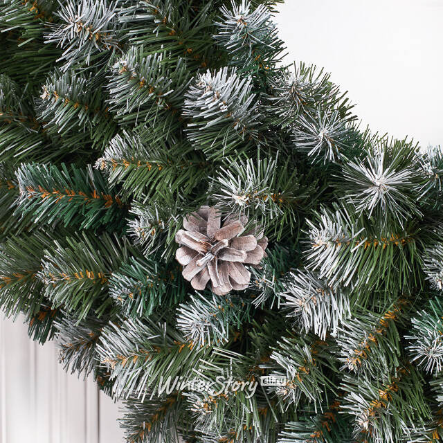 Венок Императорский Заснеженный 60 см с шишками, ПВХ Царь Елка