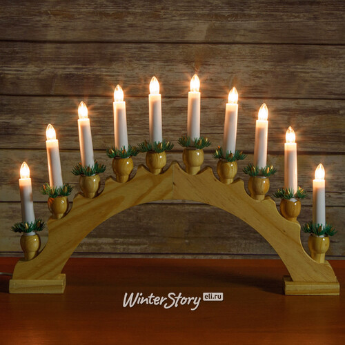 Светильник-горка Рождественские Свечи 50*30 см, 10 электрических свечей Snowhouse
