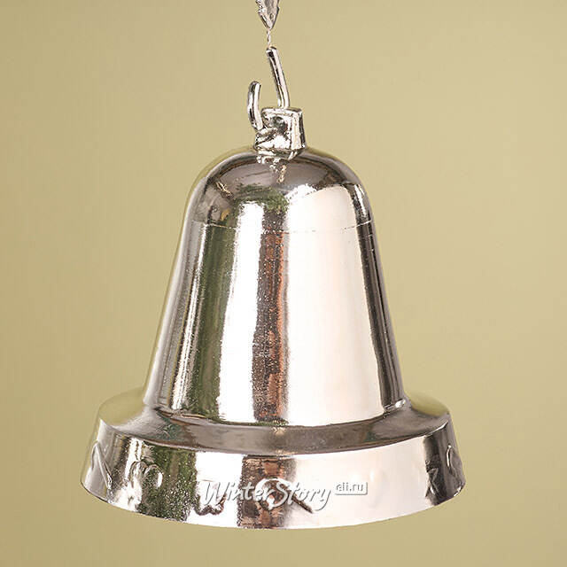 Елочная игрушка Колокольчик 10 см серебряный 4 шт Snowhouse