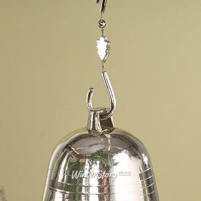 Елочная игрушка Колокольчик 10 см серебряный 4 шт Snowhouse