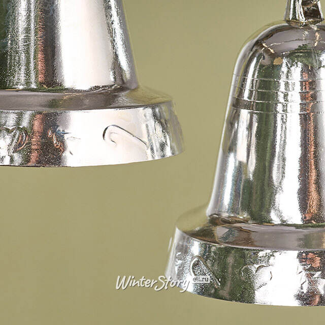 Елочная игрушка Колокольчик 10 см серебряный 4 шт Snowhouse