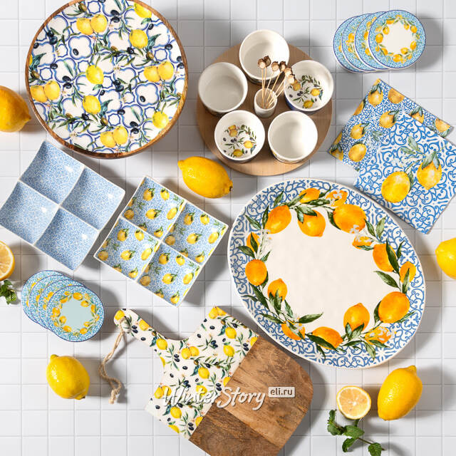 Набор подставок под кружки Capri Lemony 10 см белый, 4 шт Boltze