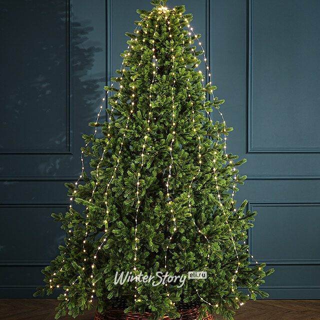 Гирлянда Лучи Росы 12*3 м, 720 теплых/холодных белых микро LED ламп, серебряная проволока, контроллер, IP44 Snowhouse