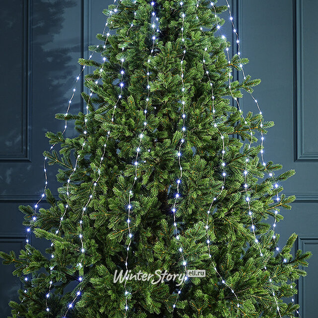 Гирлянда Лучи Росы 12*3 м, 720 теплых/холодных белых микро LED ламп, серебряная проволока, контроллер, IP44 Snowhouse