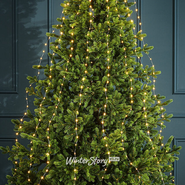 Гирлянда Лучи Росы 12*3 м, 720 теплых/холодных белых микро LED ламп, серебряная проволока, контроллер, IP44 Snowhouse