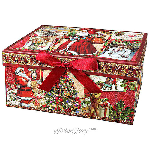 Подарочная коробка Санта и дети прямоугольная 17*12*8 см Mister Christmas