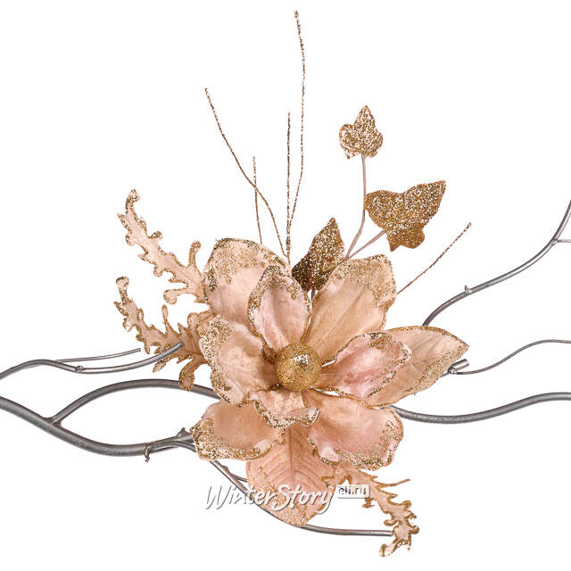 Искусственная магнолия Elven Hairpin 28 см, клипса Goodwill (Гудвилл)