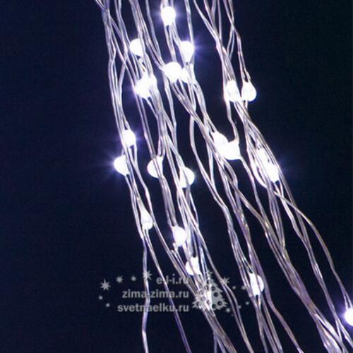 Гирлянда Хвост Роса 10*1 м, 125 холодных белых MINILED ламп, серебряная проволока BEAUTY LED