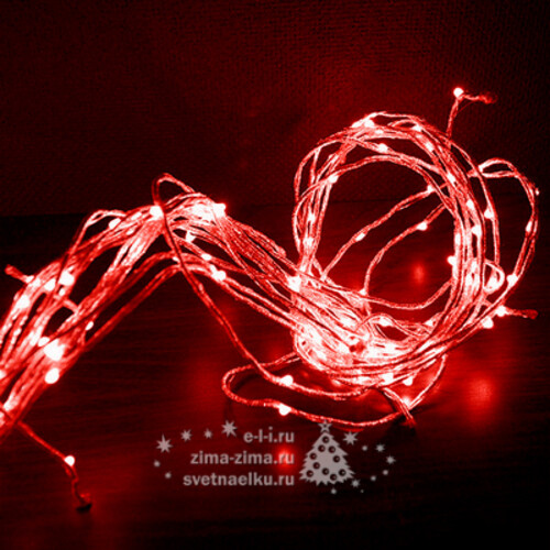 Гирлянда Лучи Росы 25*2.5 м, 700 красных MINILED ламп, проволока - цветной шнур BEAUTY LED