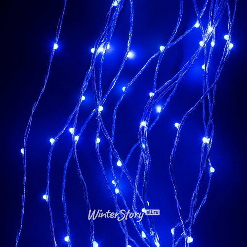Гирлянда Лучи Росы 15*1.5 м, 200 синих MINILED ламп, проволока - цветной шнур, IP20 BEAUTY LED