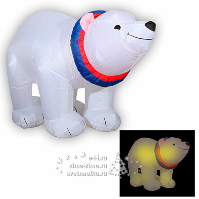 Надувная фигура Медведь-полярник 1.2 м подсветка Торг Хаус