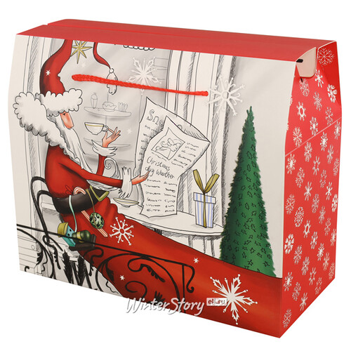 Подарочный пакет-коробка Sweet Christmas - Утро Санты 28*23 см Due Esse Christmas