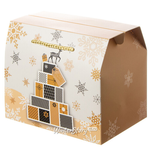 Подарочный пакет-коробка Magic Christmas - Волшебный Олень 19*16 см Due Esse Christmas