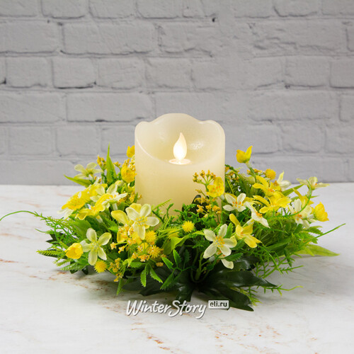 Венок для свечи Жёлтые Лютики 22 см Swerox