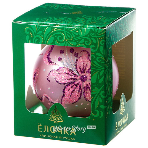 Стеклянный елочный шар Ирис 8 см розовый Фабрика Елочка