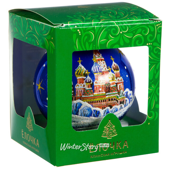 Стеклянный елочный шар Подарочный 9 см Фабрика Елочка