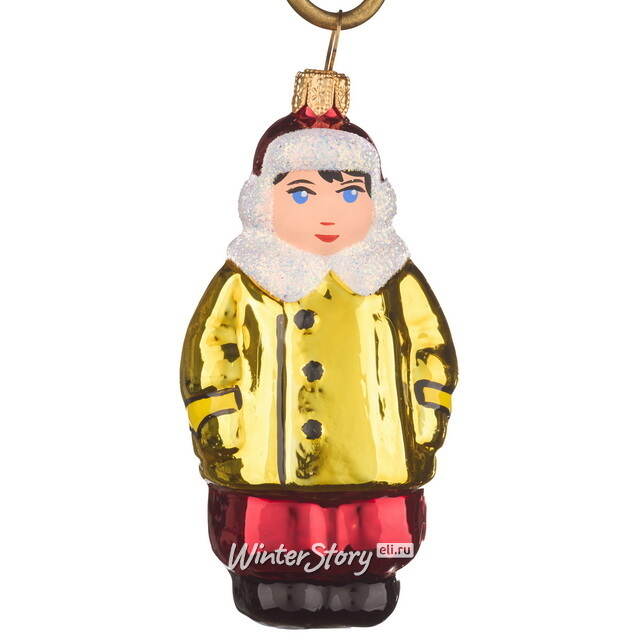 Стеклянная елочная игрушка Малыш 8 см, подвеска Фабрика Елочка