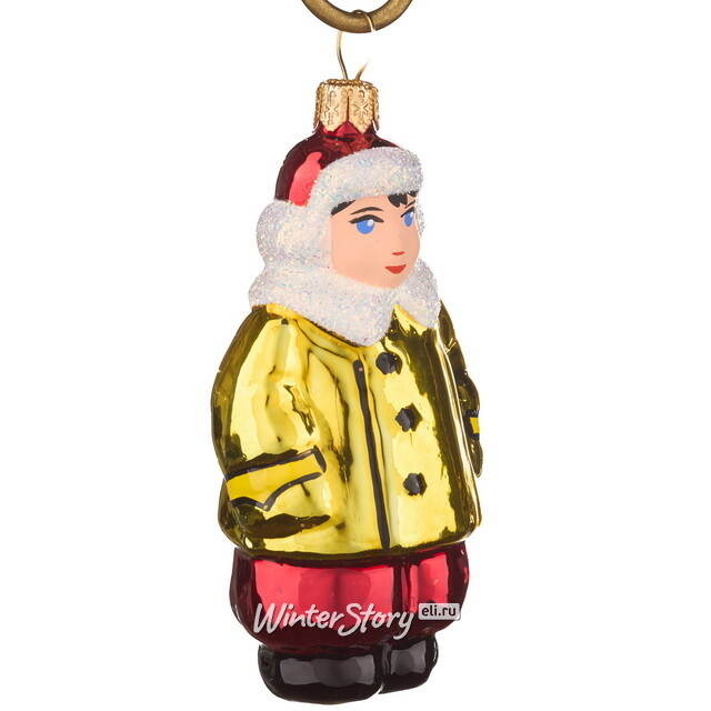 Стеклянная елочная игрушка Малыш 8 см, подвеска Фабрика Елочка