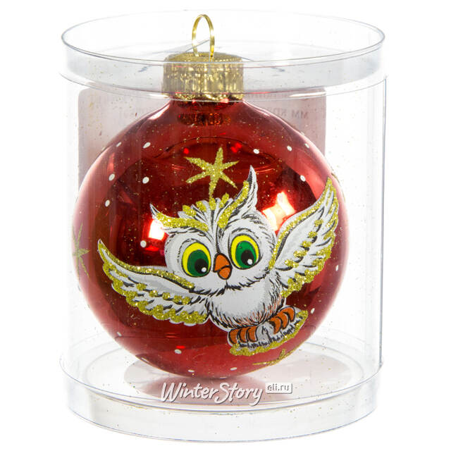 Стеклянный елочный шар Лесной 6 см красный Фабрика Елочка