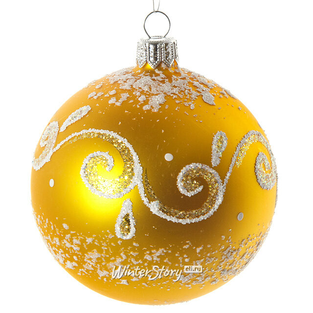 Стеклянный елочный шар Аллегро 7 см золотой Фабрика Елочка