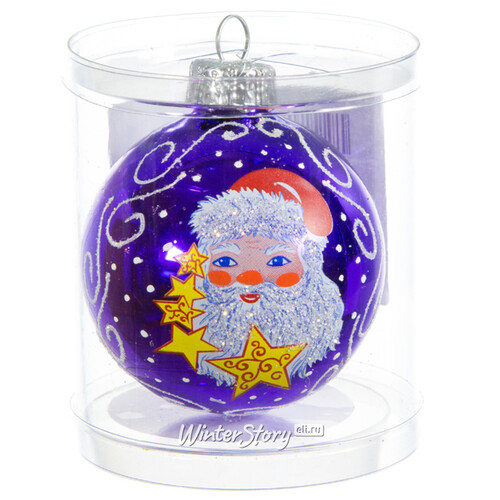 Стеклянный елочный шар Мороз 6 см фиолетовый Фабрика Елочка