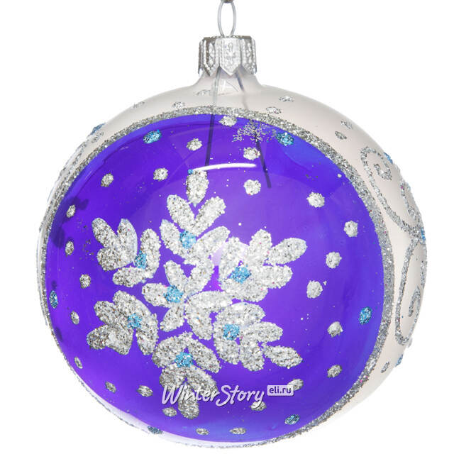 Стеклянный елочный шар Искристый 8 см Фабрика Елочка