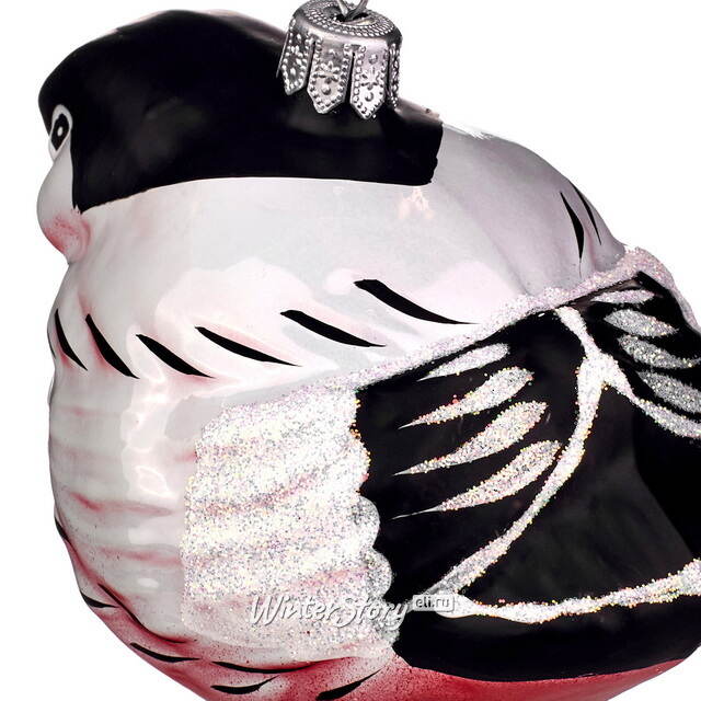 Елочная игрушка Господин Снегирь 8 см, стекло Фабрика Елочка