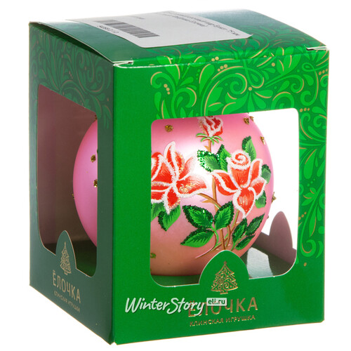 Стеклянный елочный шар Букет 7 см розовый Фабрика Елочка
