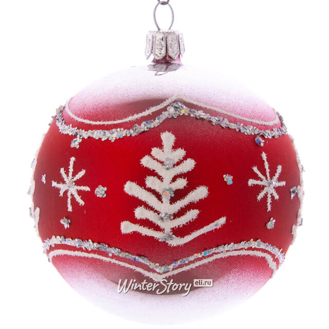 Стеклянный елочный шар Холодок 7 см красный Фабрика Елочка