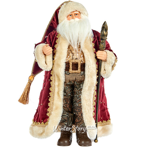 Фигура Санта Клаус - Придворный волшебник в бордовом наряде 45 см Goodwill