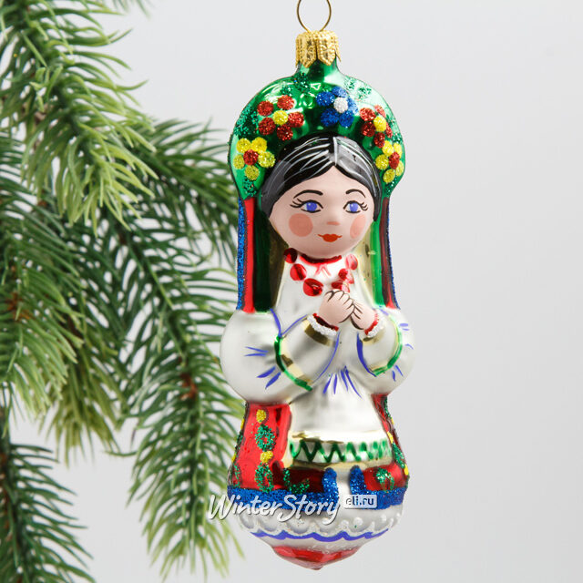 Набор стеклянных елочных игрушек Черевички 7-11 см, 6 шт, подвеска Фабрика Елочка