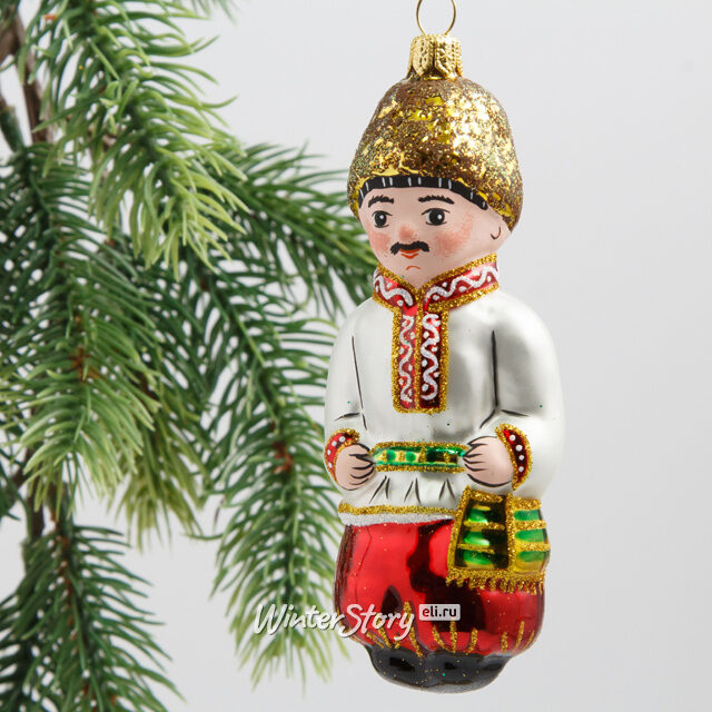 Набор стеклянных елочных игрушек Черевички 7-11 см, 6 шт, подвеска Фабрика Елочка