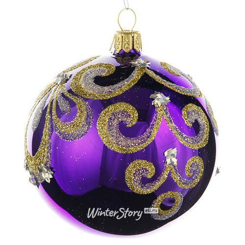 Стеклянный елочный шар Вита 7 см фиолетовый Фабрика Елочка