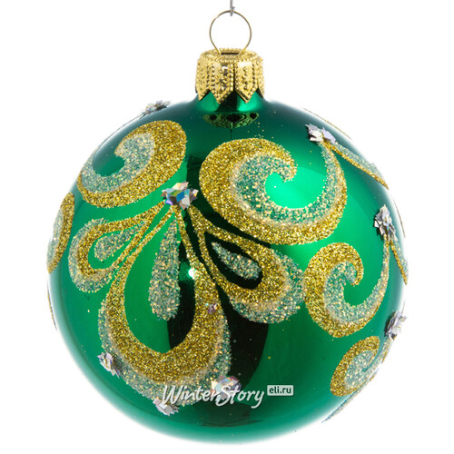 Стеклянный елочный шар Вита 7 см зеленый Фабрика Елочка