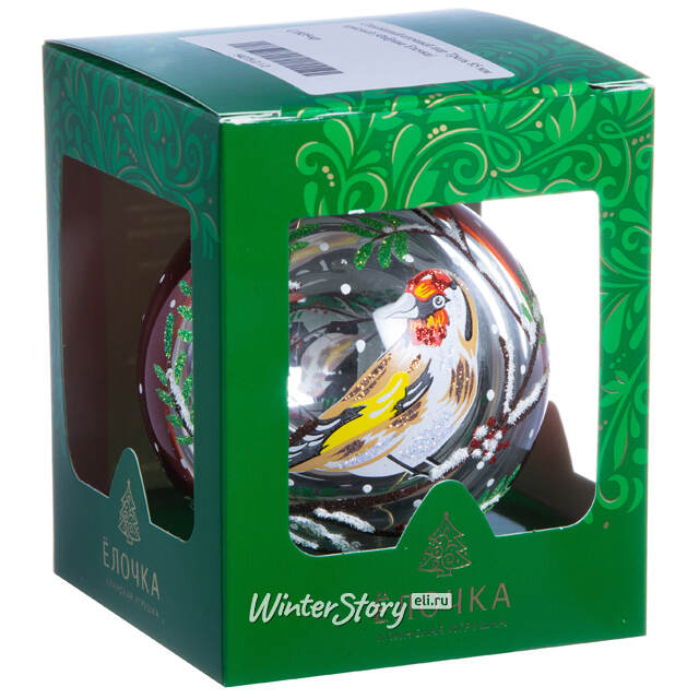 Стеклянный елочный шар Трель 8 см красный Фабрика Елочка